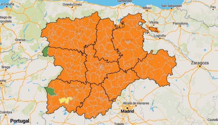 La Zona de Tamames, entre las 3 únicas de las 248 de toda la región que no se encuentra en naranja